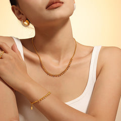 18K Gold-Plated Beaded Fringe Necklace or Bracelet
