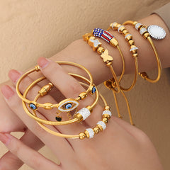 18K Gold-Plated Charm Bracelet or Bangle