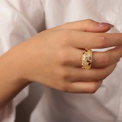 Cubic Zirconia Dome Open Ring