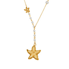 Starfish Pendant Bead Y Necklace