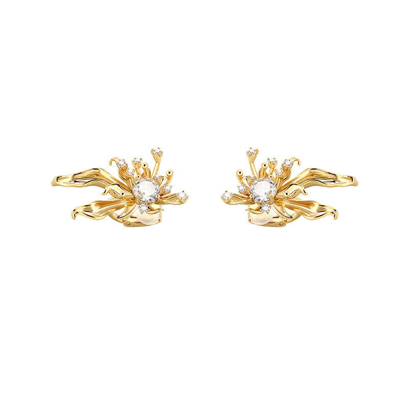 Camille Pavé Floral Stud Earrings