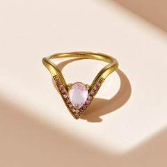 Cubic Zirconia V-Shaped Open Ring
