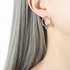 Knotted Stainless Steel Hoop Earrings