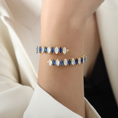 Color Cubic Zirconia Bangle Bracelet