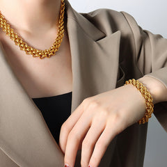 Chunky Link Toggle Necklace & Bracelet
