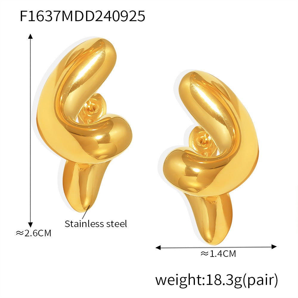 Sculptural Twisted Loop Stud Earrings