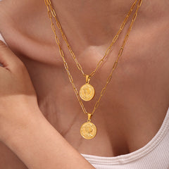 Gold-Tone Flat Layering Chain Necklace