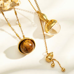 Gourd and Tiger Eye Pendant Necklace Designs