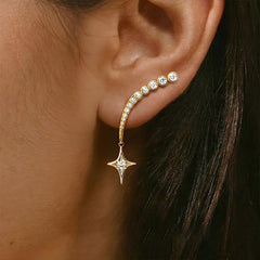 Nicolette Pavé Starburst Drop Earrings