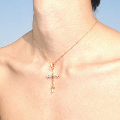 Daphne Dainty Cross Pendant Necklace