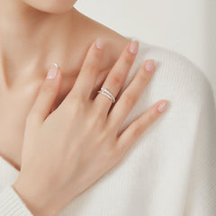 Daphne Dainty Pavé Snake Adjustable Ring