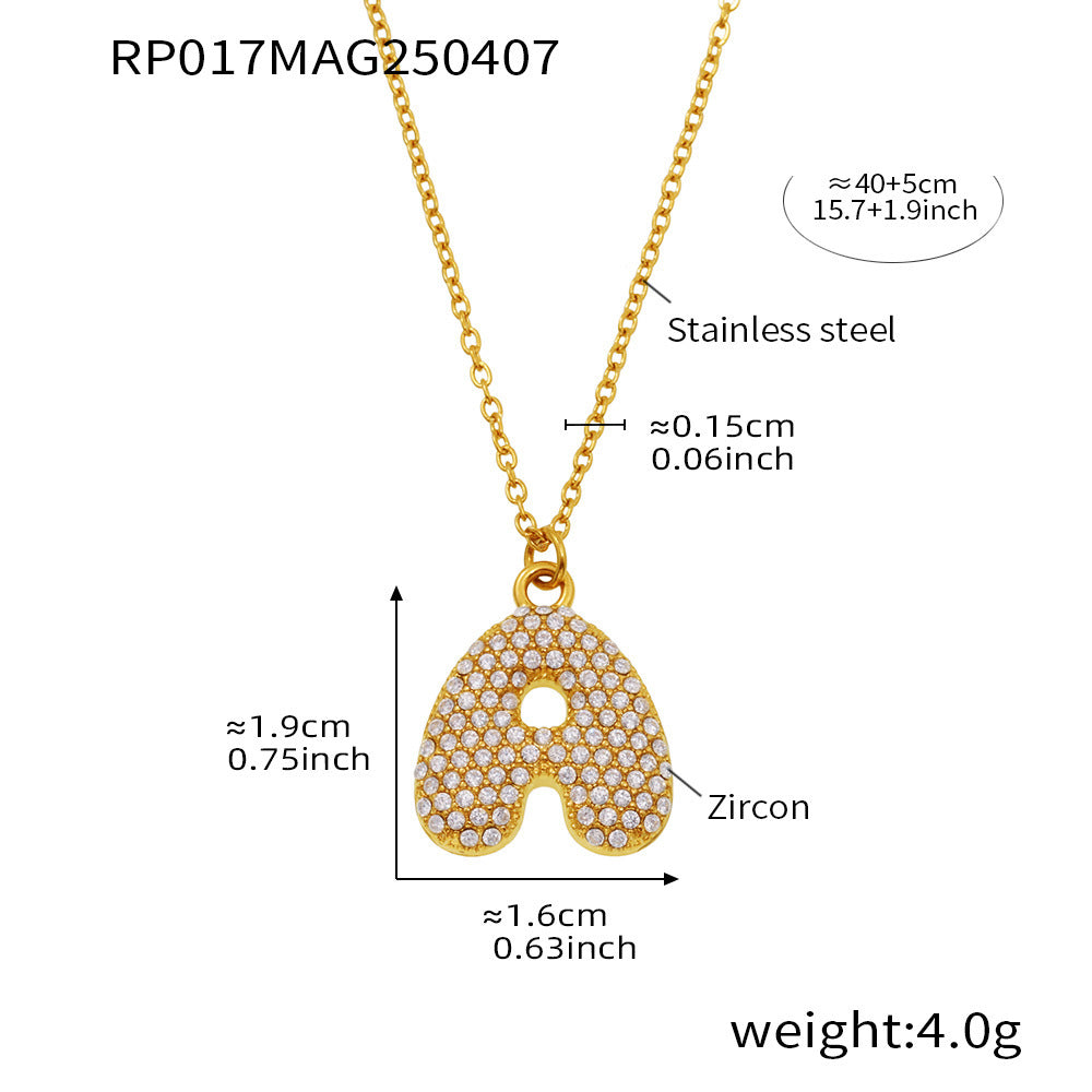 Cubic Zirconia Initial Pendant Necklace