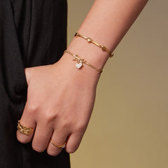 18K Gold-Plated Bow and Heart Necklace or Bracelet