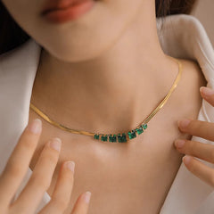 Daphne Vintage-Inspired Emerald-Tone Pavé Choker Necklace