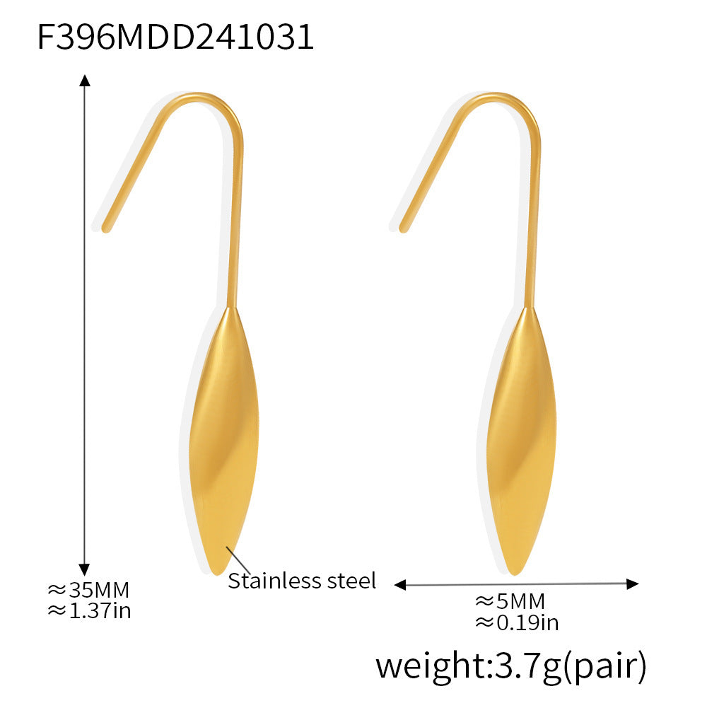 18K Gold-Plated Slender Teardrop Hook Earrings