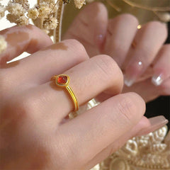 Nicolette Vintage-Inspired Ruby-Tone Adjustable Ring