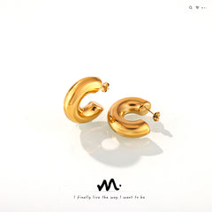Polished Sculptural Hoop Earrings