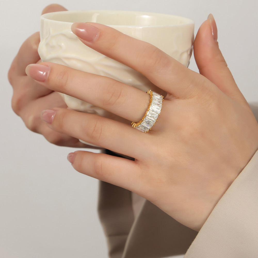 Clear Cubic Zirconia Band Ring