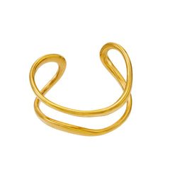 18K Gold-Plated Geometric Openwork Bangle