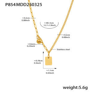 Gold-Tone Good Luck Tag Necklace