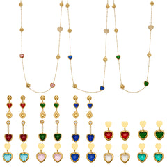 18K Gold-Plated Faceted Glass Necklace or Earrings