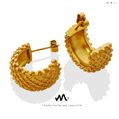 Textured Crosshatch Hoop Earrings