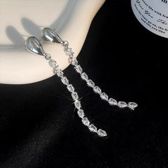 Nadine Pavé Tassel Drop Earrings