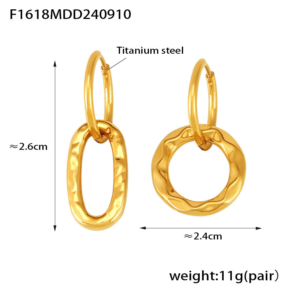 Asymmetric Linked Hoop Earrings