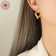 18K Gold-Plated Sculptural Twisted Hoop Earrings