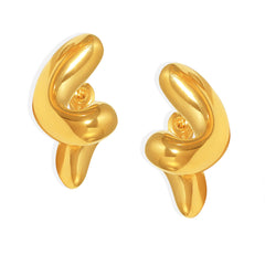 Sculptural Twisted Loop Stud Earrings
