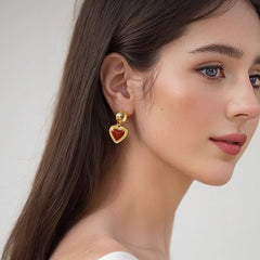 Nicolette Vintage-Inspired Heart Drop Earrings