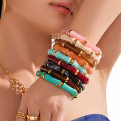 Color Resin Bamboo-Style Bangle