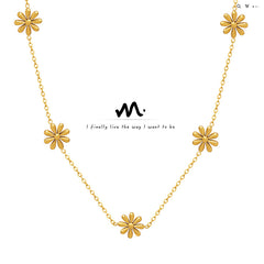 Gold-Tone Daisy Station Necklace