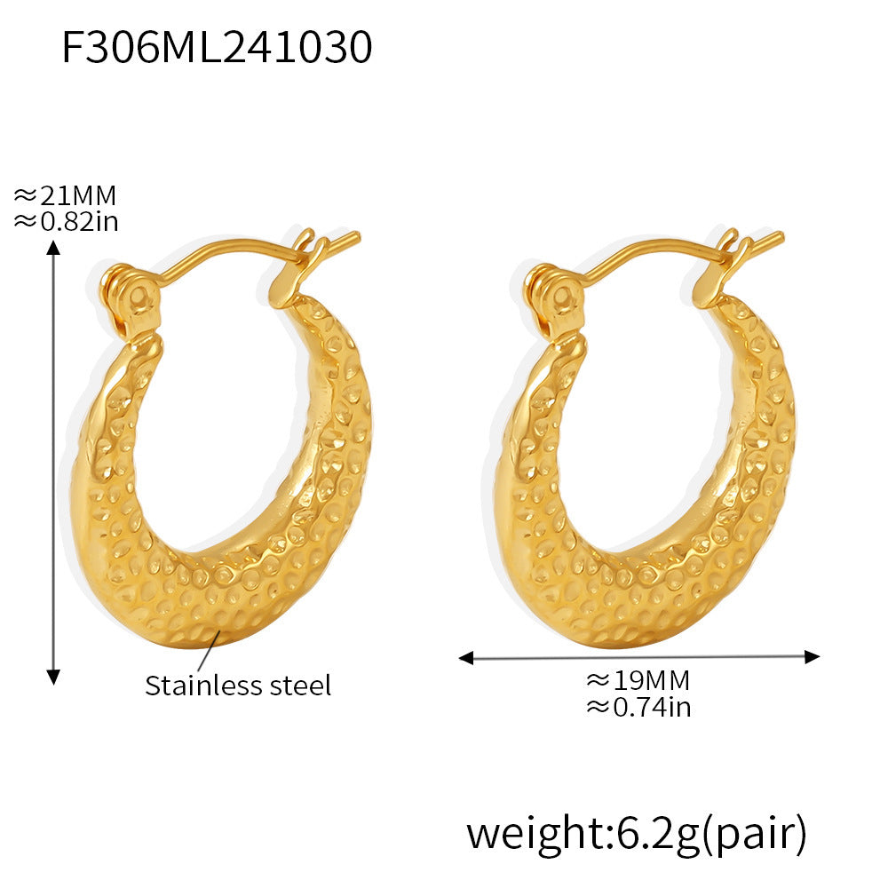 Textured Rounded Hoop Earrings