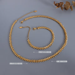 Leaf Texture Necklace and Bracelet