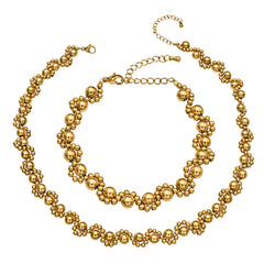 18K Gold-Plated Metallic Bead Jewelry