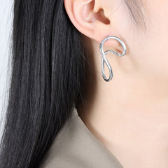 18K Gold-Plated Sculptural Curved Stud Earrings
