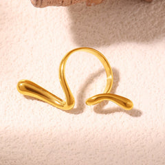 Sculptural Wave Open Ring