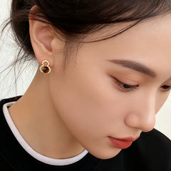 Daphne Tiger-Eye Gourd Stud Earrings