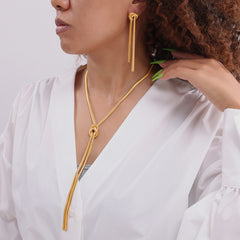 18K Gold-Plated & Silver-Tone Knotted Tassel Jewelry