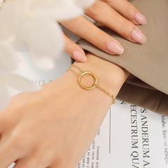 Circle Detail Double-Chain Bracelet