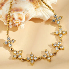 Cubic Zirconia Four-Petal Slider Bracelet