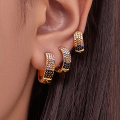 18K Gold-Plated Color Cubic Zirconia Hoop Earrings