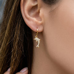 18K Gold-Plated Cubic Zirconia Dolphin Earrings