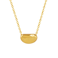 Gold-Tone Rounded Bean Pendant Necklace