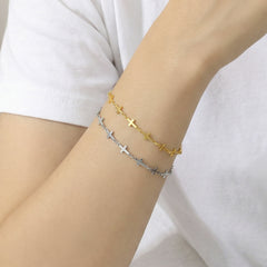 Cross Charm Stainless Steel Chain Bracelet