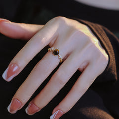 Nadine Tiger-Eye Twisted Adjustable Ring