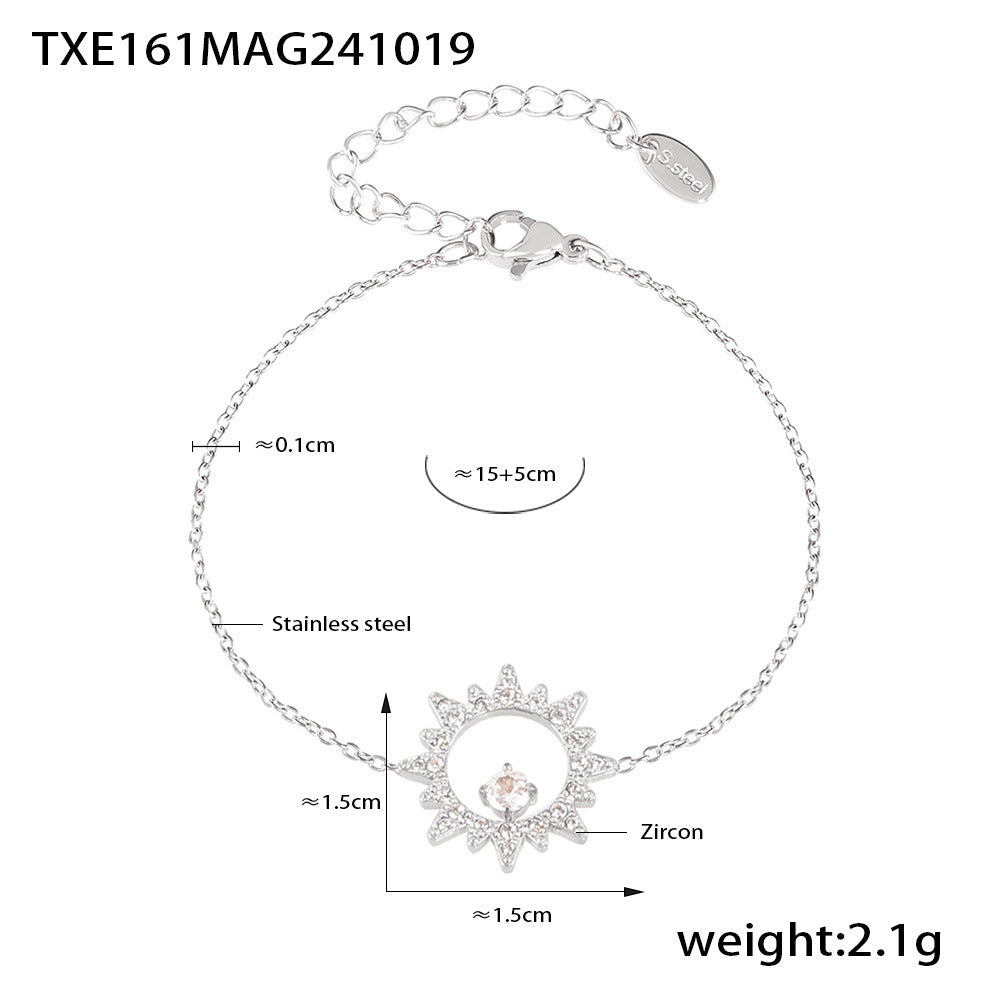 Sunburst Cubic Zirconia Necklace, Bracelet or Separate Chain