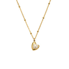 18K Gold-Plated Shell or Pearl-Look Pendant Necklace