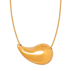 Sculptural Teardrop Pendant Necklace